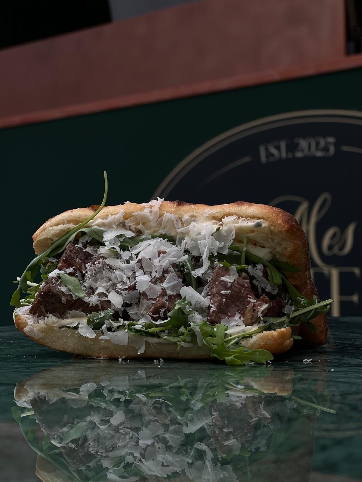 Steak Sandwich Nahaufnahme